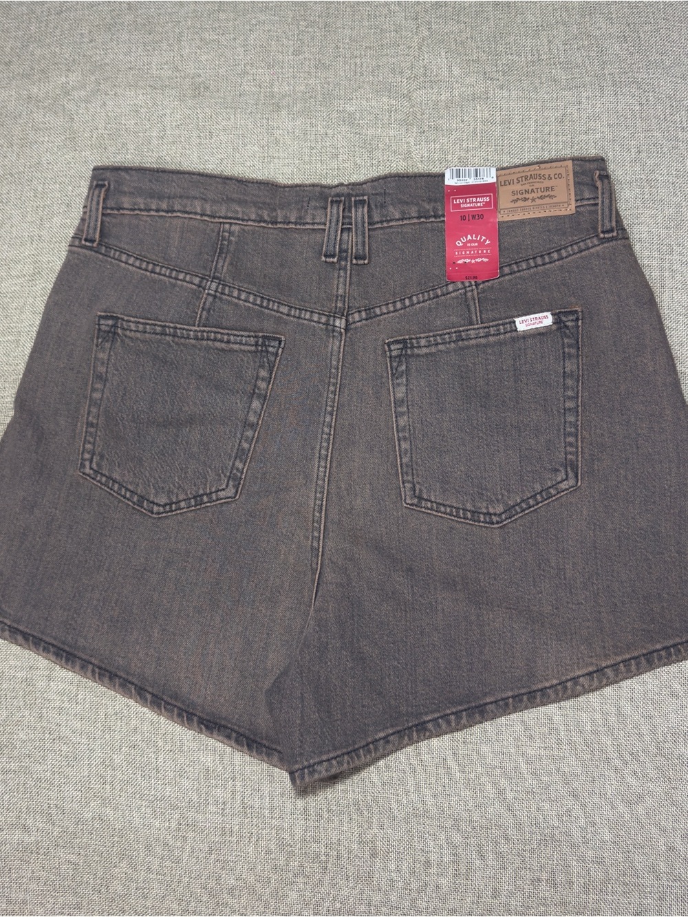 Levi Strauss Signature Vintage A-Line Seamed Shorts Brown Size 10 W30 - Picture 5 of 10